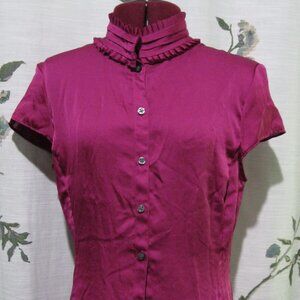 Ruffle Collar Short sleeve dress shirt